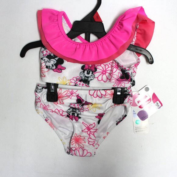 Disney Junior Minnie 2T Toddler Girl 2 Piece Graphic Bikini UPF 50+ - Picture 1 of 10